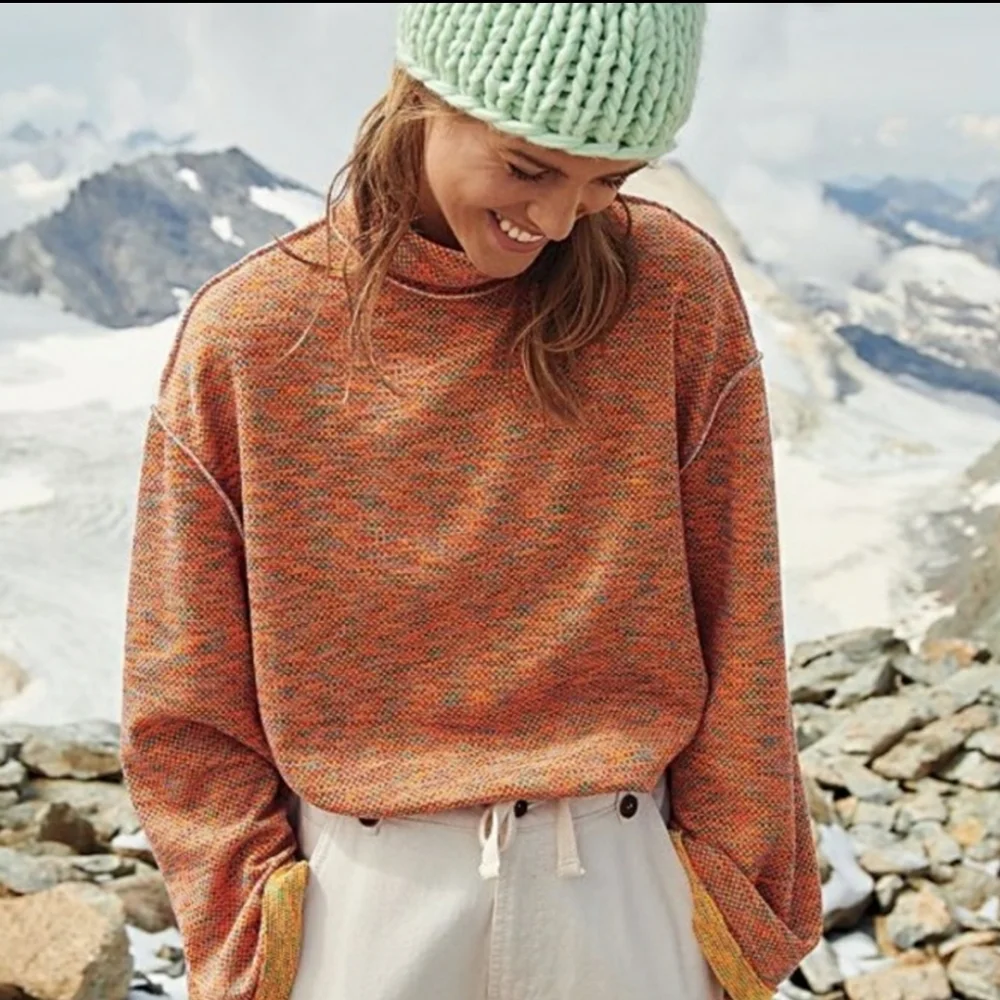 FREE PEOPLE Sunny Days Turtleneck Lightweight Knit Pullover Size XS NWT